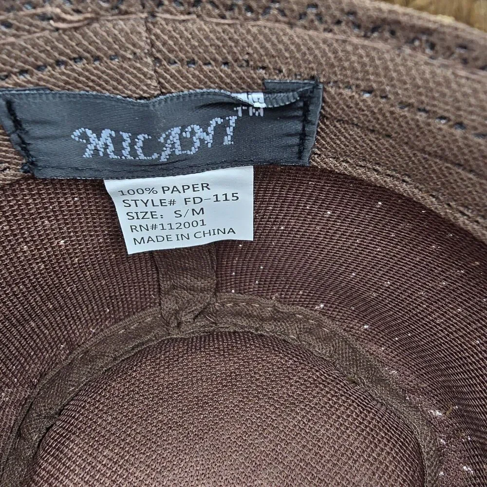 Men’s Milani Designed in Italy 100% Straw Hat Size S/m Brown Womens